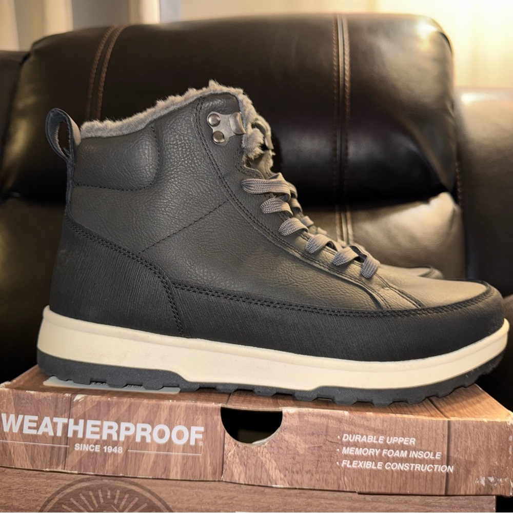 WEATHERPROOF LOGJAM MEMORY FOAM SNOW BOOTS Men's Size 10 DARK Gray